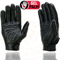 Milwaukee Leather MG7735 Women's 'Flex Knuckles' Black Premium Leather Gloves with Gel Palms