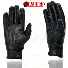 Milwaukee Leather MG7760 Women's Black Leather Gloves with Gel Palms
