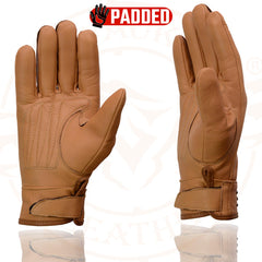 Milwaukee Leather MG7760 Women's Saddle Leather Gloves with Gel Palms