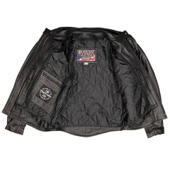 Milwaukee Leather USA MADE MLJKM5003 Men's Black 'Echo' Premium Leather Motorcycle Jacket with Reflective Piping