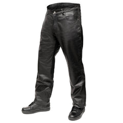 Milwaukee Motorcycle Clothing Co. Men’s Branson Black Premium Leather Biker Lined Pants –  5-Pocket  MMC50000