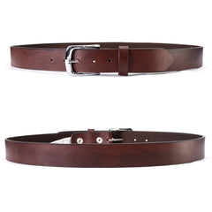 Milwaukee Leather MP7118 Men's Classic Brown Leather Belt with Brass Buckle