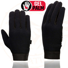 Milwaukee Leather SH44612 Men's Black Textile Mesh Gel Palm Motorcycle Mechanics Gloves w/ Amara Cloth Bottom