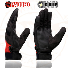 Milwaukee Leather SH76102 Men's Black and Red Textile Motorcycle Gloves