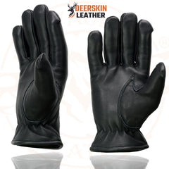 Milwaukee Leather SH865 Men's Black Welted Deerskin Leather Thermal Lined Gloves