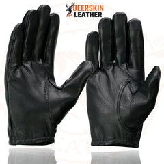 Milwaukee Leather SH887 Men's Black Short Wrist Deerskin Unlined Leather Gloves