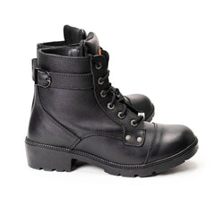 Milwaukee Leather MBL9328 Women's Black Full Grain Leather Classic Motorcycle Riding Boots-Lace-Up Closure Shoes