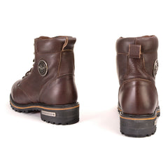 Milwaukee Leather MBL9308 Women's Dark Brown Leather Lace-Up Boots for Bikers | Outdoors | Casual