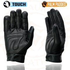 Milwaukee Leather MG7516 Men's Black 'i-Touch Screen' Premium Perforated Leather Gloves with Flex Knuckles