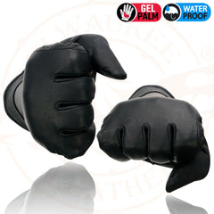 Milwaukee Leather MG7522 Men’s Black Leather Waterproof Cruiser Glove with Gel Palm
