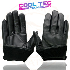Milwaukee Leather MG7596 Men's Black Leather Motorcycle Rider Unlined Gloves w/ Cool-Tec Leather Treatement