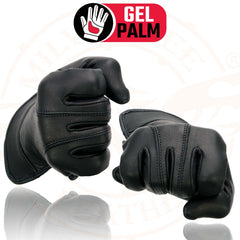 Milwaukee Leather MG7700 Women's Black Lightweight Leather Gloves with Gel Palm