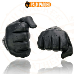 Milwaukee Leather MG7710 Women's Black Perforated Leather Driving Gloves with Gel Palm