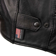 Milwaukee Leather USA MADE MLJKM5003 Men's Black 'Echo' Premium Leather Motorcycle Jacket with Reflective Piping