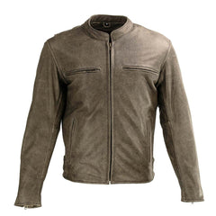 Milwaukee Leather MLM1503 Men's Distressed Brown ‘Racer’ Motorcycle Vented Leather Rider Jacket
