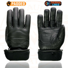 Milwaukee Leather SH233 Men's Black Leather Gauntlet Gloves with Double Strap