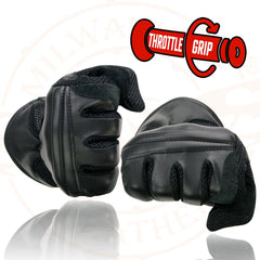 Milwaukee Leather SH296 Men's Black Leather Mesh Racing Motorcycle Riders Gloves w/ Padded Knuckle