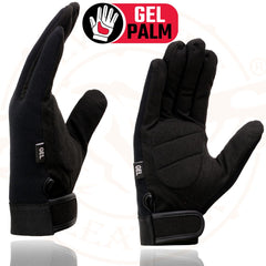 Milwaukee Leather SH44612 Men's Black Textile Mesh Gel Palm Motorcycle Mechanics Gloves w/ Amara Cloth Bottom