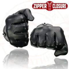 Milwaukee Leather SH722 Women's Black Unlined Leather Gloves with Zipper Closure