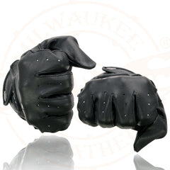 Milwaukee Leather SH729 Men's Black Unlined Leather Pro Driving Gloves