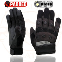 Milwaukee Leather SH76101 Men's Black and Grey Textile Mesh Motorcycle Mechanics Riders Gloves w/ Amara Cloth Bottom
