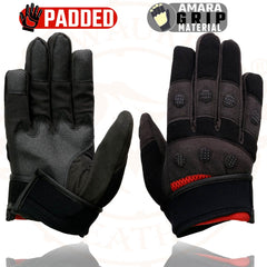 Milwaukee Leather SH76102 Men's Black and Red Textile Motorcycle Gloves