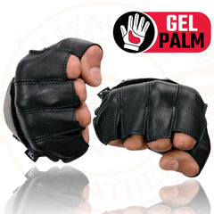 Milwaukee Leather SH850 Men's Black Soft USA Deerskin Leather Gel Padded Palm Fingerless Motorcycle Gloves