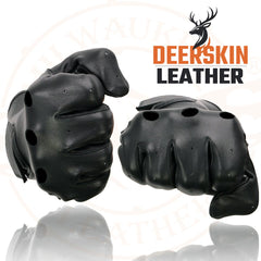 Milwaukee Leather SH868 Men's Classic Driving Black Unlined Deerskin Leather Gloves
