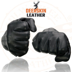 Milwaukee Leather SH887 Men's Black Short Wrist Deerskin Unlined Leather Gloves
