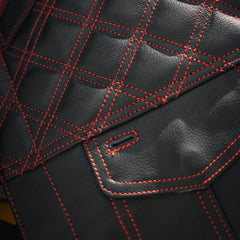 Red Diamond - Mens Premium Leather Diamond Stitch Club Vest