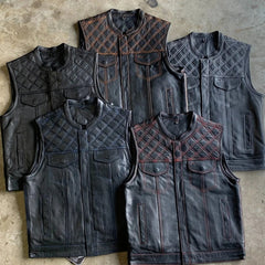 Blue DIamond - Mens Premium Leather Vest