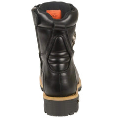 Milwaukee Leather Men's Classic Black Leather Lace-Up Logger Boots with Side Zipper MBM9095