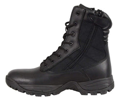 Milwaukee Leather Men's 9-Inch Black Leather Lace-Up Tactical Motorcycle Boots with Side Zipper MBM9110