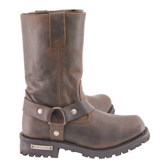 Milwaukee Leather MBM9062 Men's Classic 11-Inch Dark Brown Harness Square Toe Motorcycle Boots