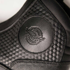 Milwaukee Leather Men's Black Leather Diamond Patterned Reinforced Street Biker Riding Shoes w/ Ankle Support - MBM9104