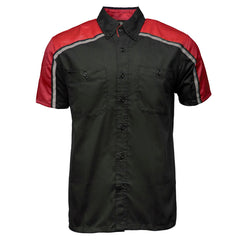 Milwaukee Motorcycle Clothing Co. Men’s Blk/Red Mechanic Work Shirt – w / Reflective Strip, Rider‑Built MDM11606