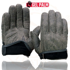 Milwaukee Leather MG7511 Men's 'Gel Palm' Distressed Gray Leather Gloves