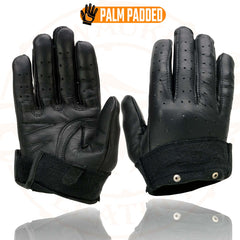 Milwaukee Leather MG7710 Women's Black Perforated Leather Driving Gloves with Gel Palm