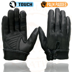 Milwaukee Leather MG7745 Women's 'Laced Wrist' Black Deerskin Leather Gloves with Gel Palms