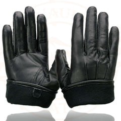 Milwaukee Leather SH234 Men's Black Thermal Lined Leather Motorcycle Gloves w/ Cinch Wrist Closure