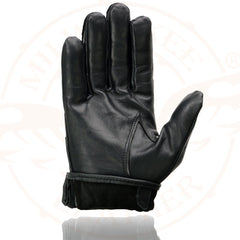 Milwaukee Leather SH247 Men's Black Leather Unlined Classic Style Driving Gloves