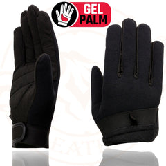 Milwaukee Leather SH44612 Men's Black Textile Mesh Gel Palm Motorcycle Mechanics Gloves w/ Amara Cloth Bottom
