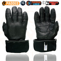Milwaukee Leather Men's Gauntlet Motorcycle Hand Gloves- Deerskin Zip-Off-Long Cuff Thermal Lined Gel Palm-SH852