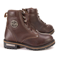 Milwaukee Leather MBL9308 Women's Dark Brown Leather Lace-Up Boots for Bikers | Outdoors | Casual