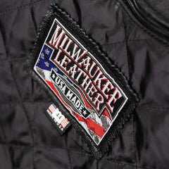 Milwaukee Leather USA MADE MLJKM5003 Men's Black 'Echo' Premium Leather Motorcycle Jacket with Reflective Piping