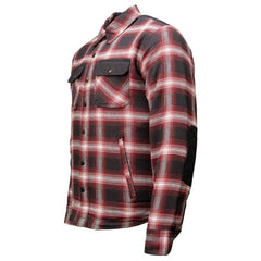 Milwaukee Leather Men's Red and Black Heavy-Duty Checkered Flannel Riding Shirt - Warm Lined - Zippered Hand Pockets - MPM1637