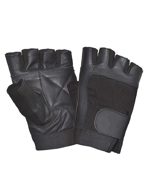 Palmcrest - Men's Leather Motorcycle Fingerless Gloves