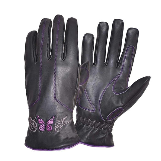 Violet Wing - Women's Leather Motorcycle Gloves