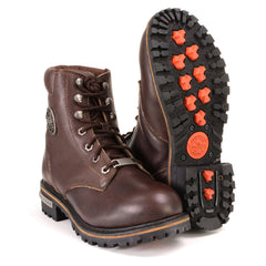 Milwaukee Leather MBL9308 Women's Dark Brown Leather Lace-Up Boots for Bikers | Outdoors | Casual