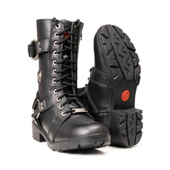 Milwaukee Leather Women’s Waterproof Leather Ring Strap Lace-To-Toe Riding Boots – Zipper Lock Design - MBL9391